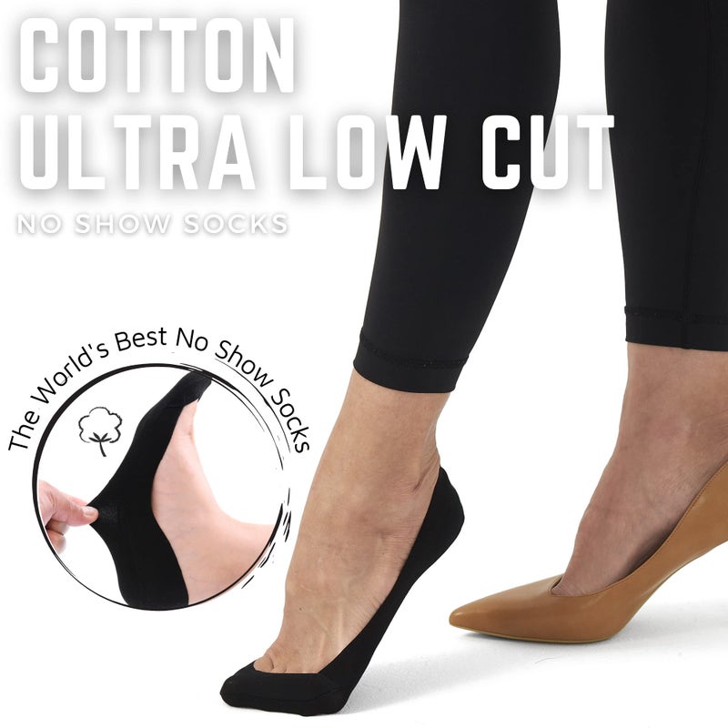 Soxbang Womens Truly No Show Socks for Flats Heels Non Slip Cotton Ultra Low Cut Liner Socks(6-Black+Nude,5-7.5) - Image 2